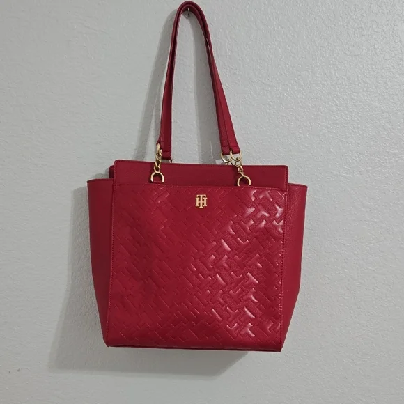 Tommy Hilfiger Bags Tommy Hilfiger Red Tote Bag Poshmark